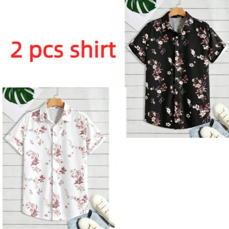 Multiple Colors Available Flower Printing Shirt Summer Hawaiian Beach Vacation Clothing Men's Fashion Street Style Shirt Daily Men's and Women's Shirt
