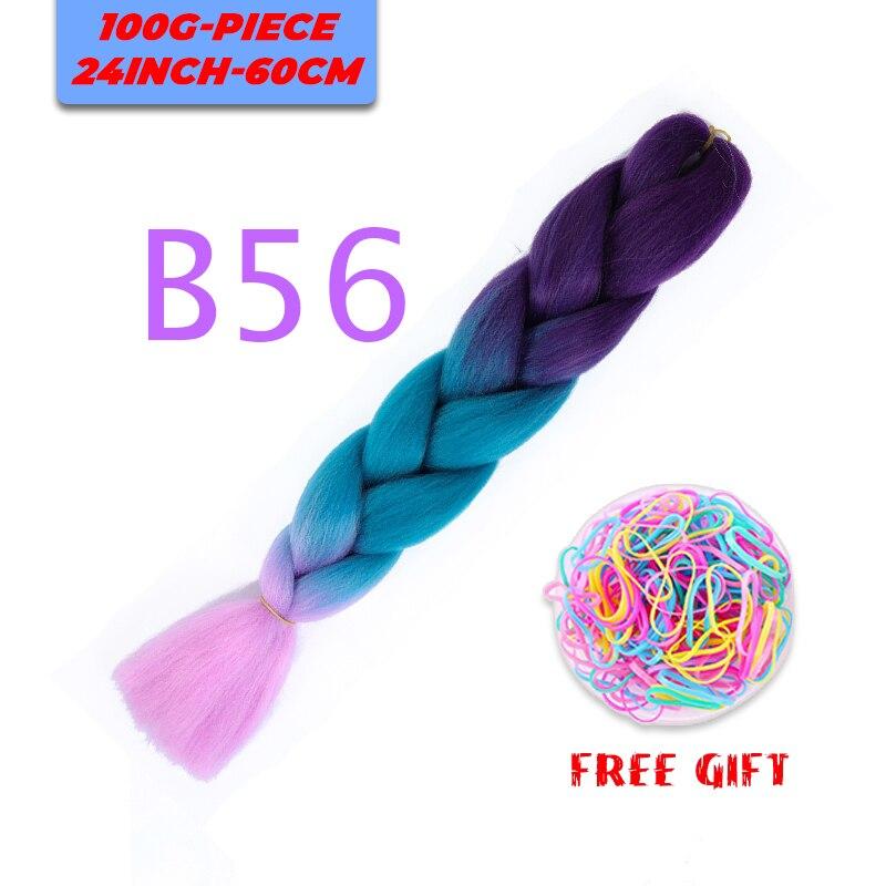 MERISIHAIR Single Ombre Color Synthetic Hair Extension Crochet Twist Jumbo Braiding Long Hair