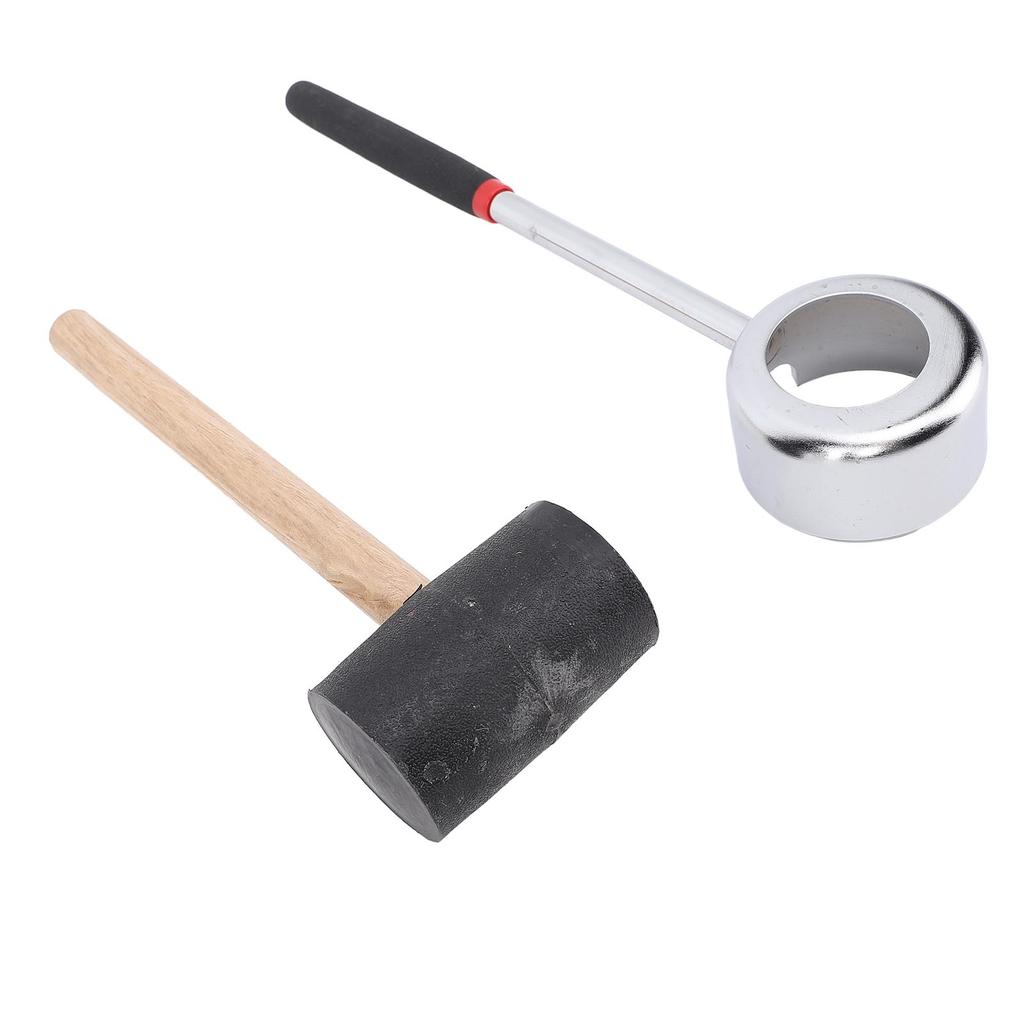 Coconut Opener Tool Set with Hammer Stainless Steel Food Grade Coconut Breaker Kit with Wooden Handle for Shop