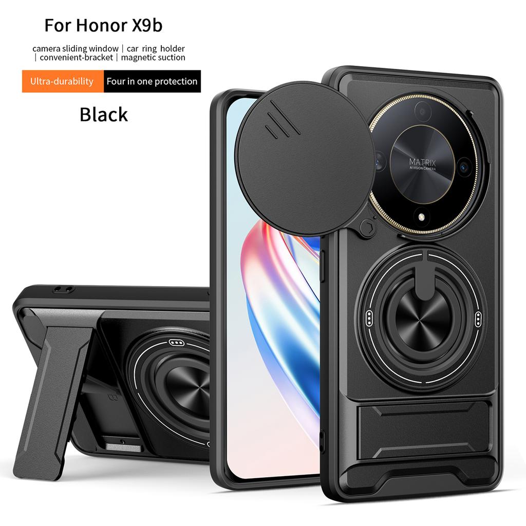 Für Honor Magic6 Lite Hülle Honor X9B Abdeckung Magic 6 Lite Hülle Magsafe Magnetischer Klapphalter Militärpanzer KameraSchutzhülle