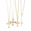 Collier Pendentif Croix Pour Femmes Avec Design Géométrique en Alliage Et Ornements Inspirés de la Nacre Pour un Style Mode Décontracté