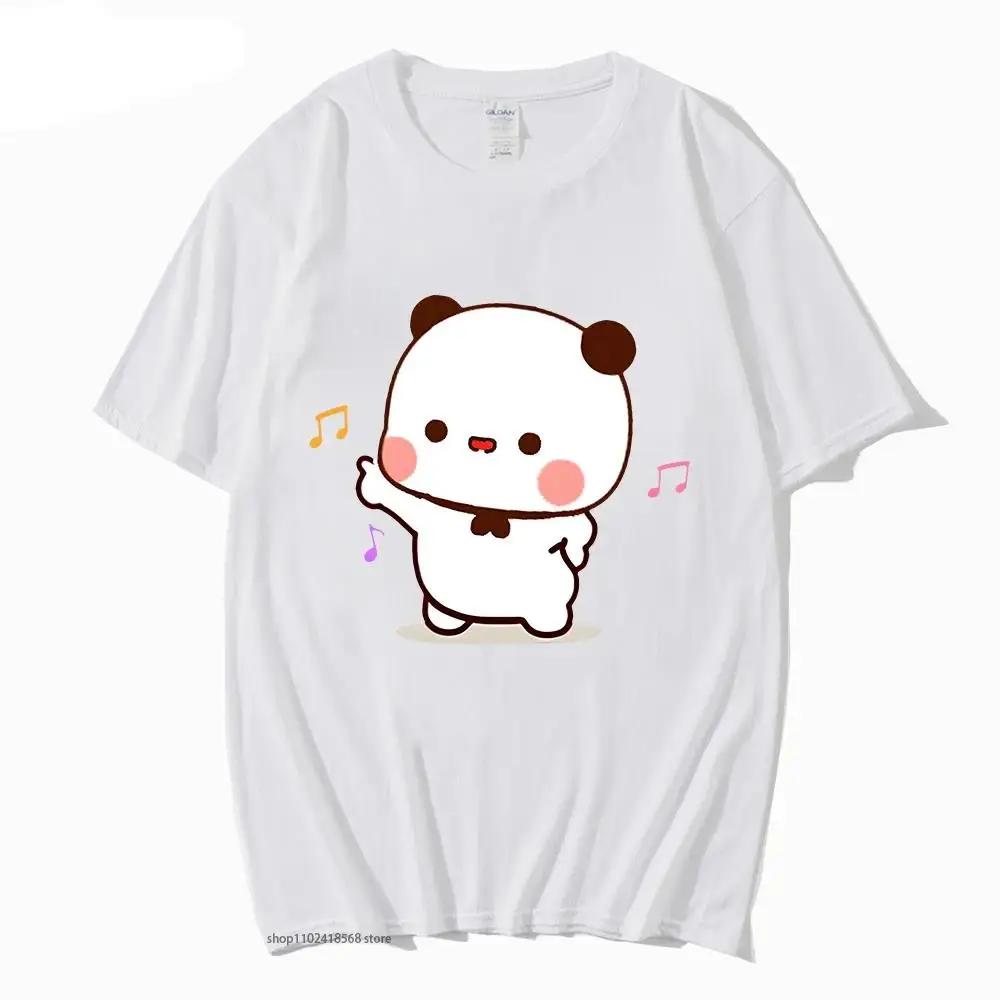 Anime Cartoon Panda Bear Bubu and Dudu T Shirt Kawaii Graphic Printed T Shirt Fashion Crew Neck Plus Size T Shirt Women