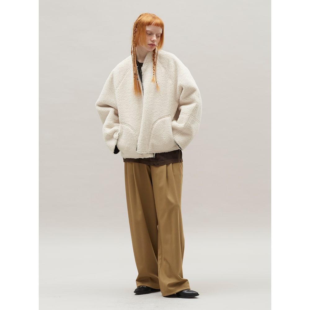Saendeusaundeu Suiting Fabric Banding Pants Yellowish Brown