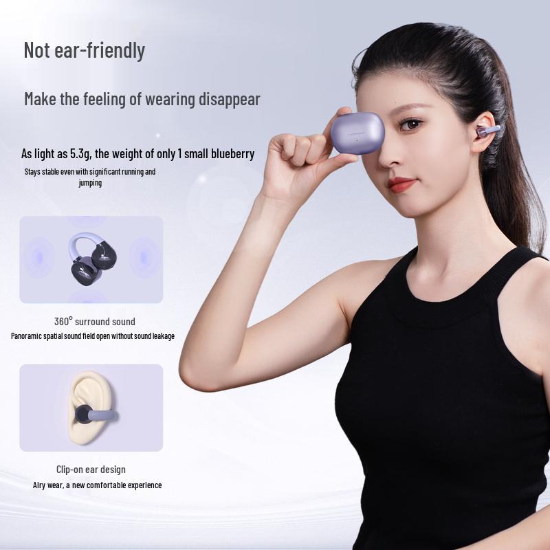 WOPOW OWS18 Ear-Clip Bluetooth Earphones with ENC Noise Cancellation