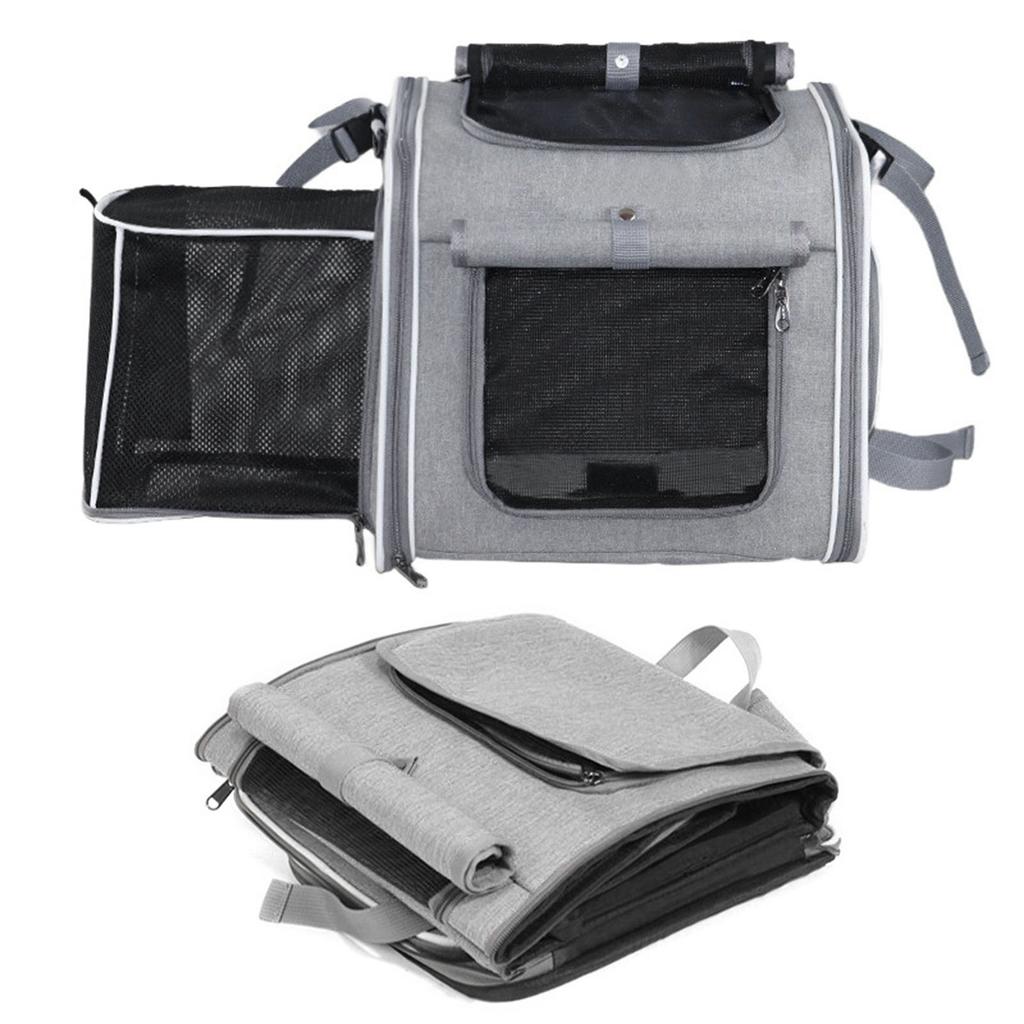 Rozšiřitelný měkký košík na kolo pro psa   Vodotěsný 4 dvířka 4 síťované plochy   Batoh na nosič zvířat na kolo