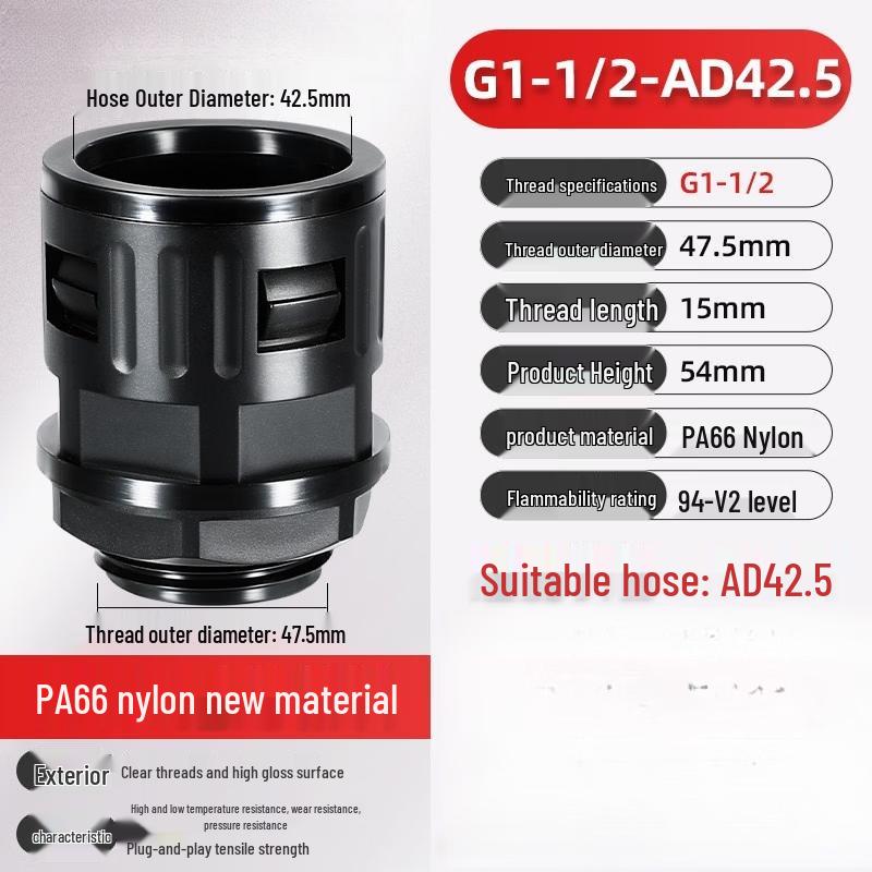 Rongyu Quick-Insert Plastic Corrugated Conduit Connector