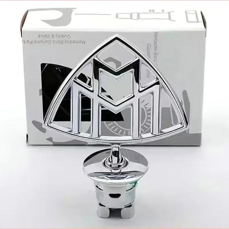 CEV5   3D Car Front Bonnet Hood Emblem Round Zinc Alloy Badge For Mercedes Benz C E S Class W204 W205 W212 W213 W211 W220 W222 W223