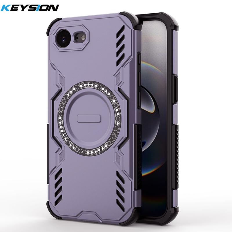 

KEYSION Hollow Heat Dissipation Case for iPhone 16e Soft Silicone+PC Magnetic Cooling Shockproof Phone Cover for iPhone 16e 2025 for iPhone 16e фиолетовый