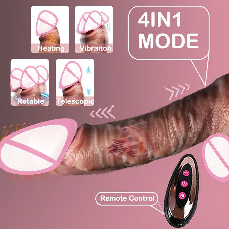Realistic Dildos Telescopic Vibrator Female Vagina Massage Thick Penis Anal Plug Adult Masturbation Dick Sex Toys for Women Men