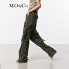 MO&Co. Matte Cupro Drawstring Cargo Pants