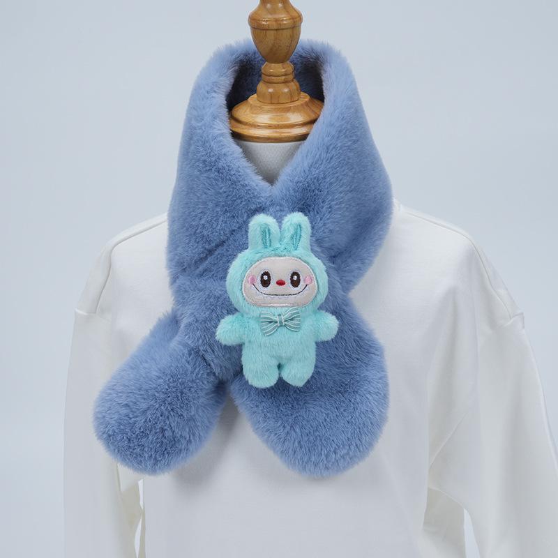 Plüsch-Winter-Schal im koreanischen Stil, Süßer und warmer Nackenschutz für Mädchen und Schülerinnen