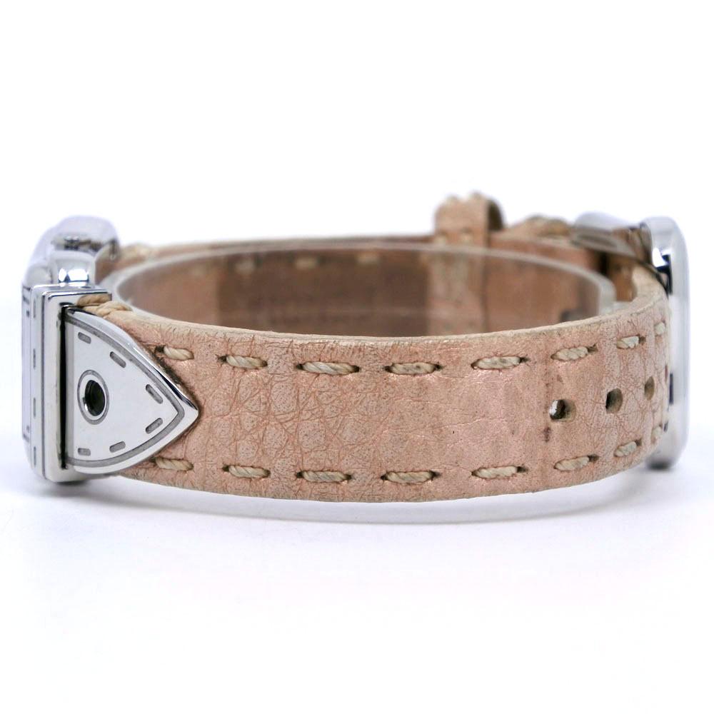 FENDI Beefendi Watches 3800L pink/Silver Pink shellDial Stainless Steel/leather Quartz Analog display Women Used
