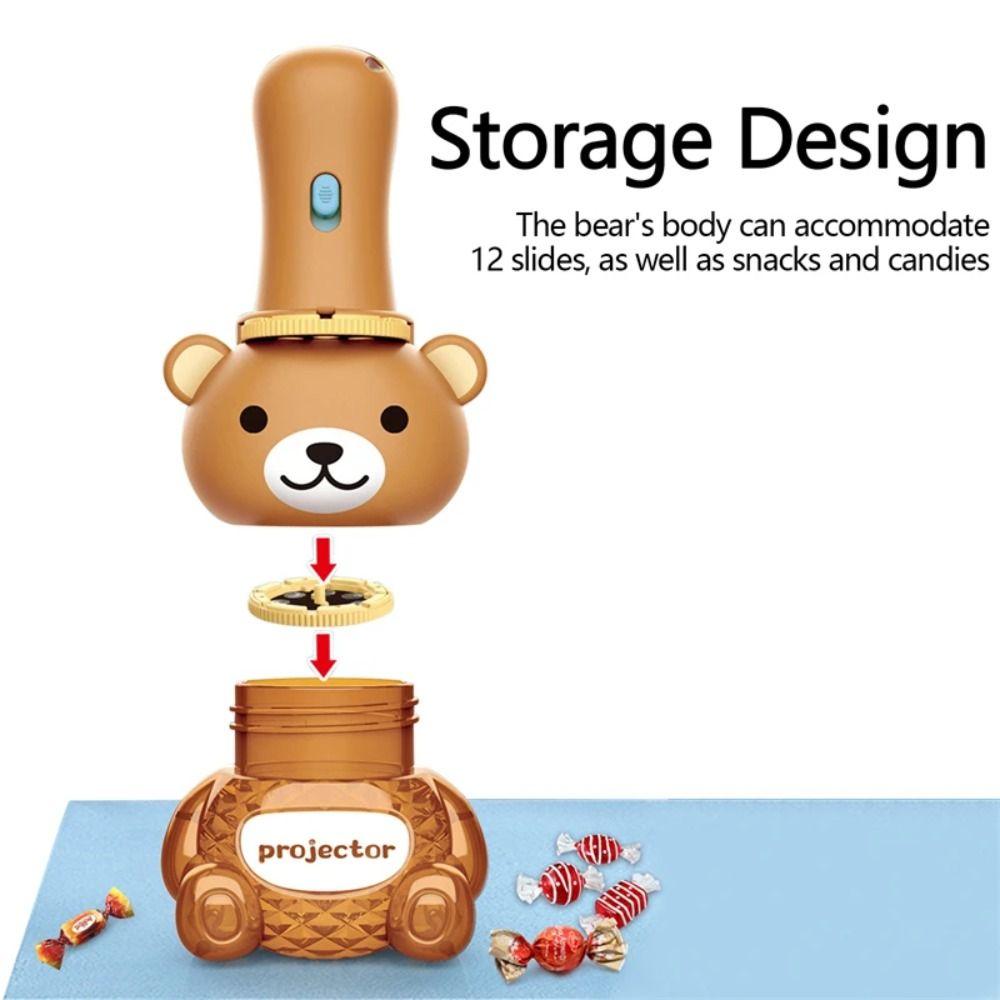 Cartoon Bear Bear Flashlight Projector Cognition Children Luminous Toys  Kindergarten