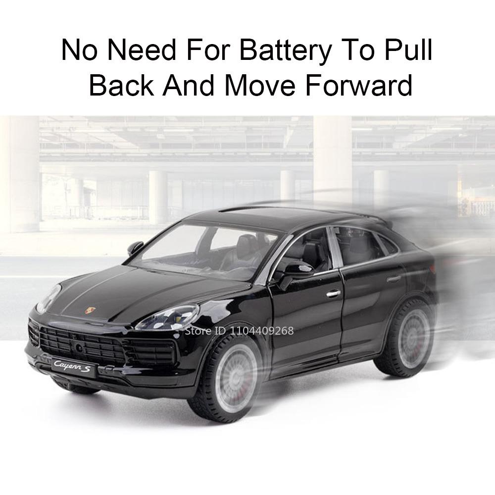 1:24 Scale Cayenne S 911 Carrera RS Sports Car Model Toy Sound Light Metal Diecast Supercar Models Boy Decoration Cars Toys