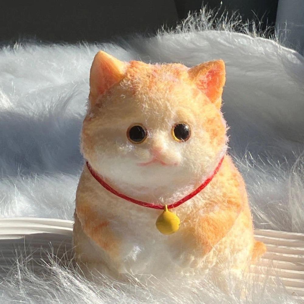 Silicone Cat Soft Squeeze Toys Cute Cat Pinching Toy Simulation Stress Relief Toy for Adults Kids G