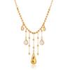 Youthway Classic Short Tassel Water Drop Zircon Pendant Necklace For Women Minimalist  Gold Plated Stainless Steel Necklace