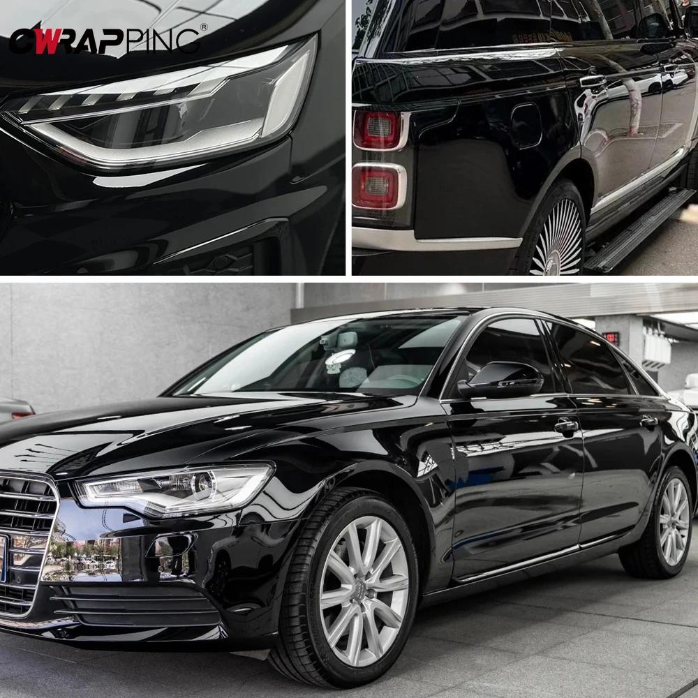 Car Stickers PET Glossy Black Vinyl Wrap Films Self Adhesive Waterproof Color Changing Stickers for Motorcycle Car Accessories