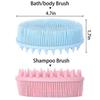 Silicone Body Scrubber - 2 Pack Exfoliating Silicone Shower Brush, Wet & Dry Brushing, Softer & Durable(blue & Pink)