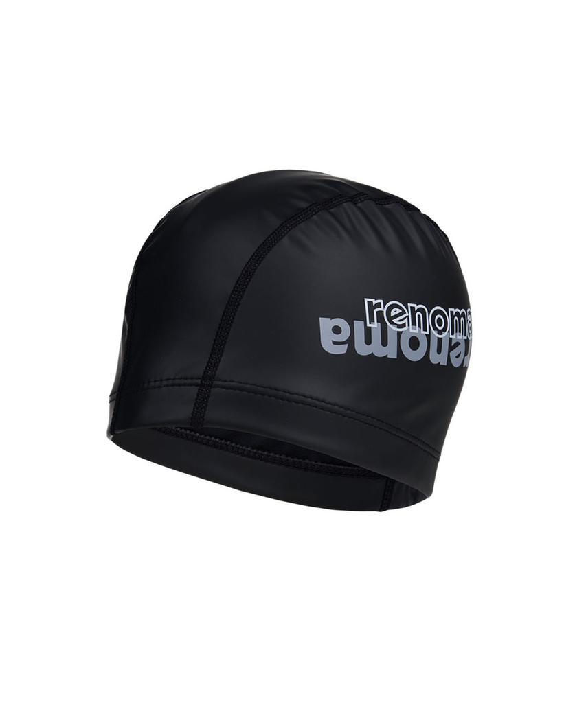 Lenomasuyeongbog Adult Text Pu Long Hair Swim Cap Black Ro-Rc2E008-Bk