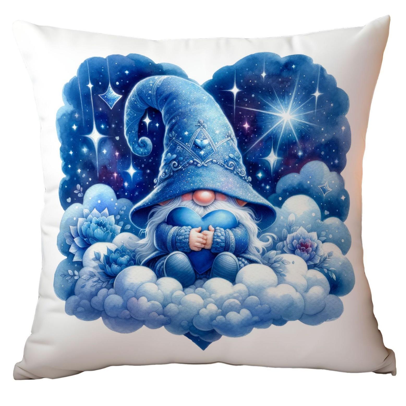 

Valentine s Day Pillowcase Blue Watercolor Dwarf Little Man Pillowcase Home Sofa Pillowcase 45 * 45Cm