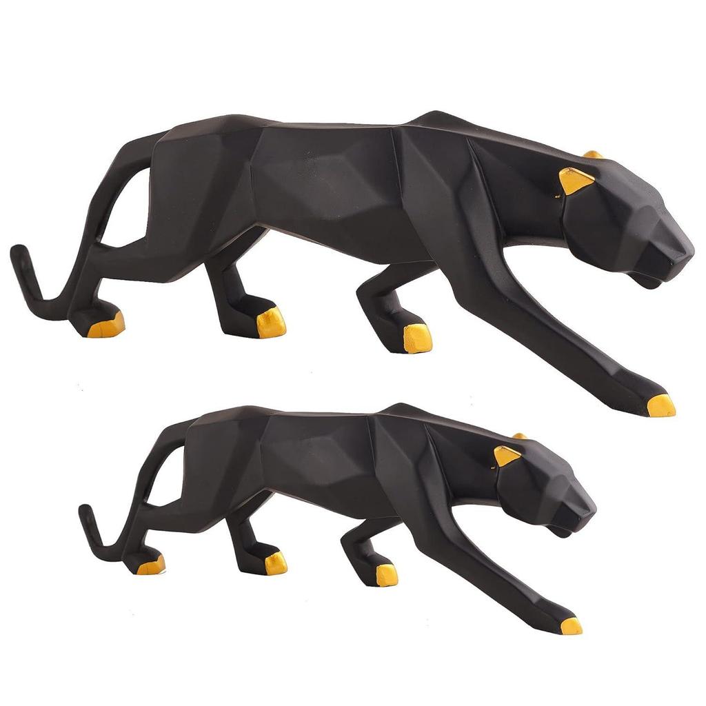 Showpiece for Home Decor Showpiece | | Black Panther Showpiece for Living Room Decor | Office Table Decorative Animal Showpiece (Combo Set of 2)