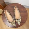 Rivet Pointed Single Shoes Women's Spring and Summer New Gentle Small Inner Height Increase 5cm Ladyshoes Autumn