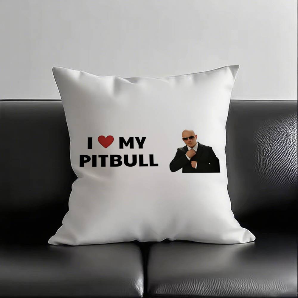 1 Stück Mr Worldwide Pitbull Kissenbezug Mode Quadratischer Kissenbezug Schlafzimmer Sofa Raum Ins Dekoration Freizeit