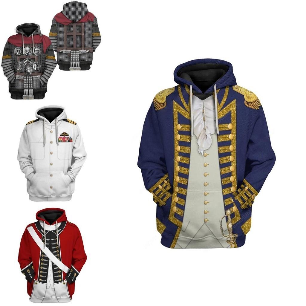 Historical Army Uniforms 3d Pattern Hoodie Cosplay Sweatershirt For Men And Women