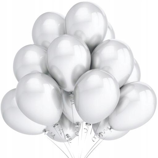 Balony Metaliczne 11 Cali, 100 Szt., Biały