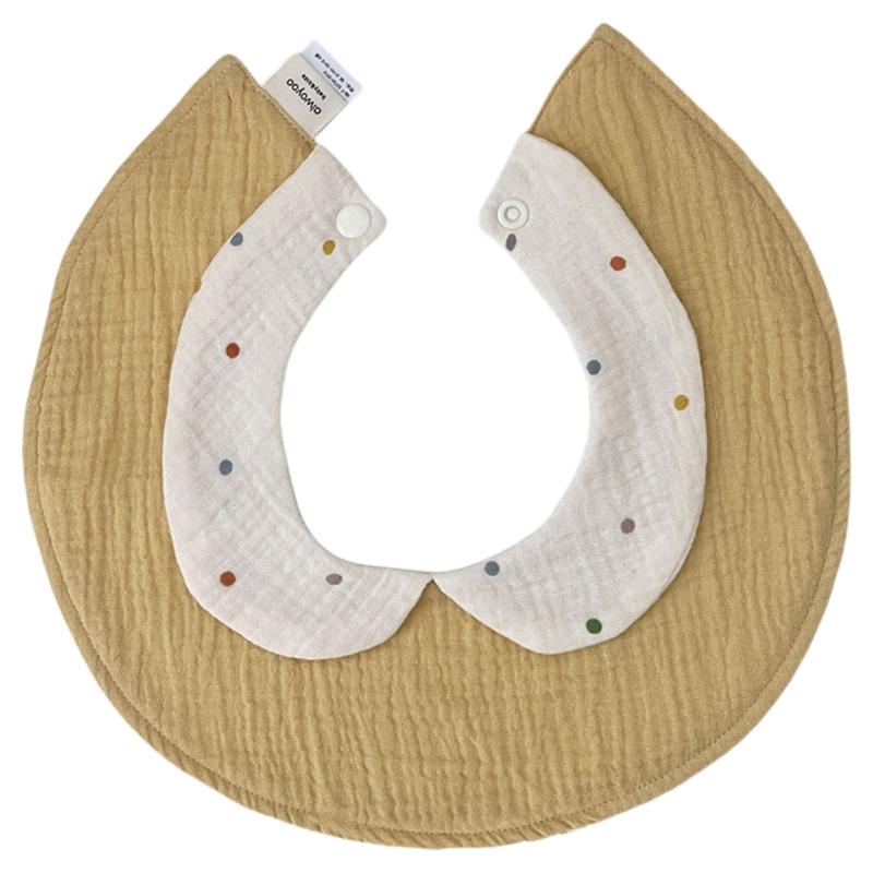 Baby Feeding Bib Drooling Apron Newborns Burp Cloths Strong Absorbent Toddler Bib with Collar Cotton Breathable Bib