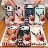 Cute Christmas Elk Print Laser Phone Case For iPhone Air 17 16 15 14 13 12 Pro Max 16 15 Plus 13 17 Pro 11 Shockproof Hard Cover