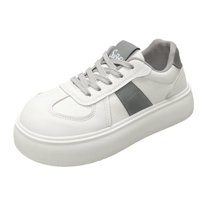 Frühling, Sommer, Herbst und Winter Damen Schuhe Damen Sneaker Weiße Schuhe Low-Top Runde Zehenpartie Höhenverstärkende Freizeitschuhe