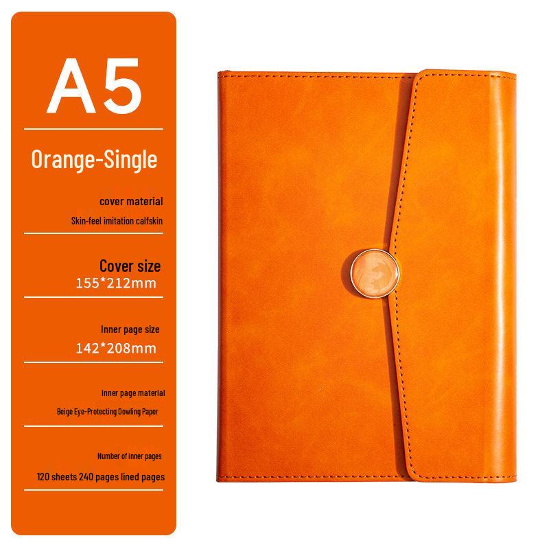 In-Stock A5 Notebook: Business Gift with Thickened Soft Leather, High-Appearance Design, Buckle Closure, and Gift Box