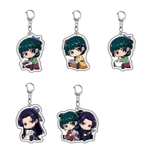 Set of 5 "The Apothecary's Diary" Keychains, Key Ornaments, Popular Anime Merchandise, Stylish Phone Straps, Gifts