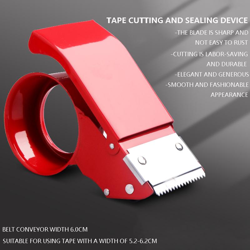 Kreativní držák pásky na papírové krabice, průhledná řezačka pásky, kovové uzavírací zařízení, 6cm silná žehlička, ruční nástroj, uzavírací balicí stroj