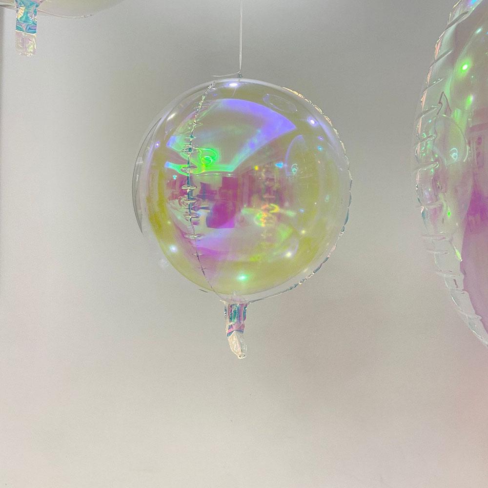 12 Stück schillernde 4D runde Folienballons 22/12/10 Zoll holografische 4D-Folienballons Helium Luft Globos Meerjungfrau Geburtstag Hochzeit Dekoration 5