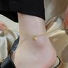 Trendy Double Layer Titanium Steel Love Heart Anklet Gold Versatile Foot Jewelry Set