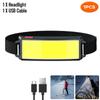 Strong Light Headlamp Portable Mini COB LED Headlight Built-in Battery Flashlight USB Rechargeable Head Lamp Hiking Torch