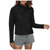 Women's Fall/winter Fashion Long Sleeve Jumper Sweater With Loose Lapel In Solid Color