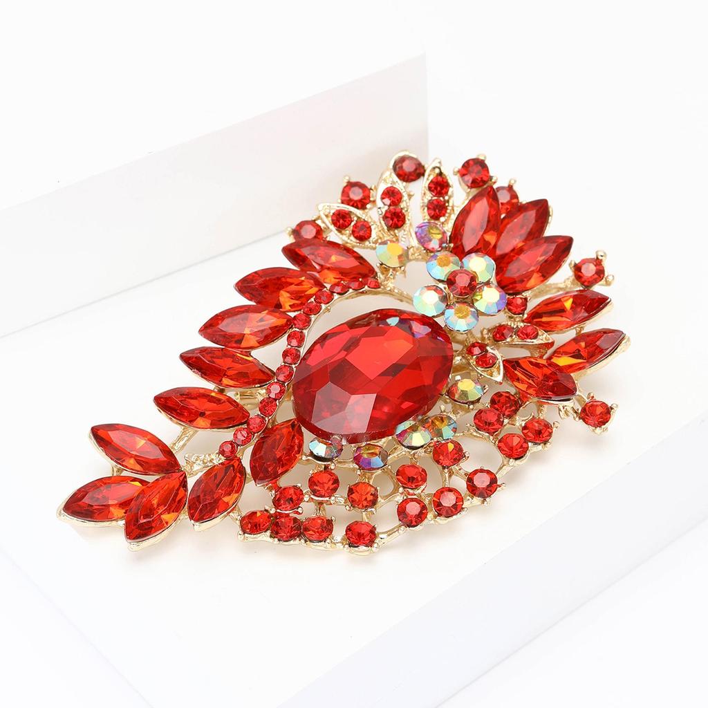 Elegant Crystal Alloy Brooch for Women's Suit