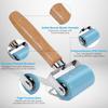 3rd-Gen Sound Deadening Roller, Professional Dual Bearing Hand PU Seam Roller Application Tool with Wood Handle for Car Audio Sound Deadener,
