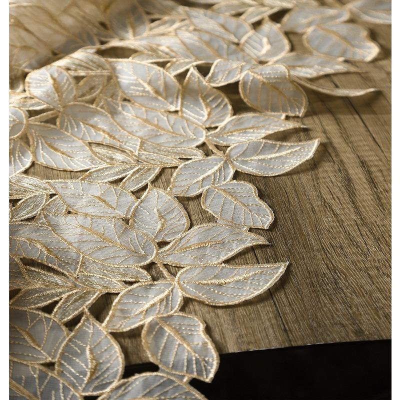 

Irregular 3D Stereo Leaf Embroidered Hollow Mesh Fabric for DIY Evening Gown Wedding Dress Culottes Garment Accessories 50x135cm бежевый