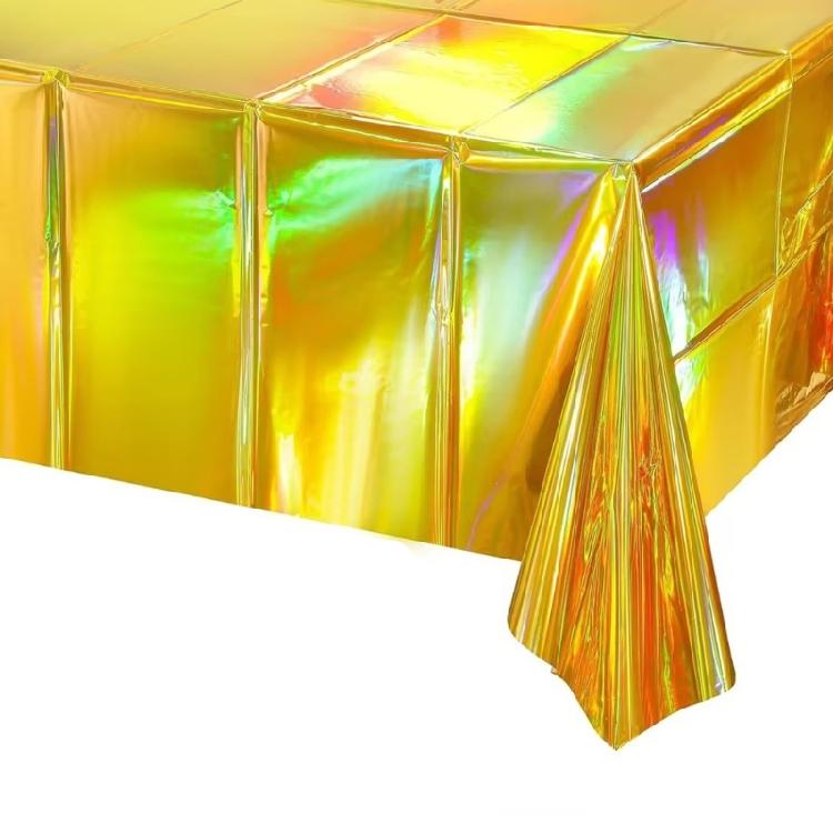 Color Changing Aluminum Film Tablecloth Disposable Water Resistant Stains Resistant For Instants Party Setups And Decoration