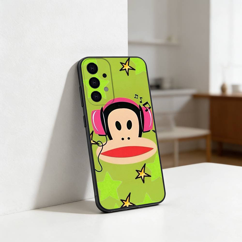 Cute Fun American Brand P-Paul Frank Phone Case For Samsung S25,S24,S21,S22,S23,S30,Ultra,S20,Plus,Fe,Lite Black Shell