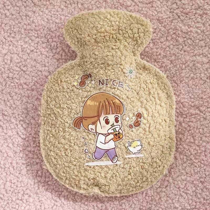 Cartoon Explosion-Proof Inflatable Hot Water Bottle & Mini Hand Warmer for Kids and Students
