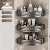 Xuanyong Adhesive Gunmetal Grey 3-Tier Bathroom Corner Shelf