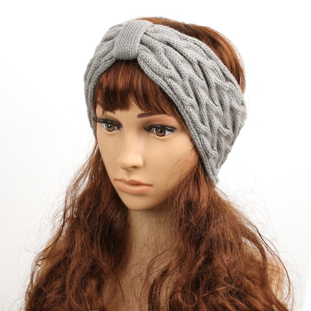 Stylish Knitted Headbands For Women And Girls Soft Fleece Bows Hair Bands Knitted Headband Winter Ear Protection