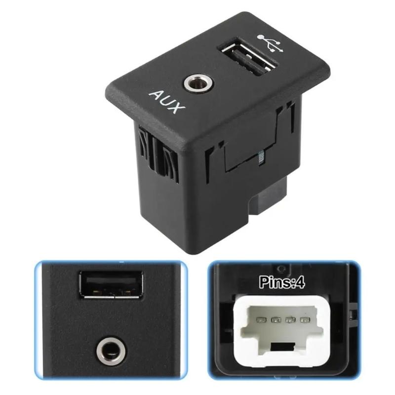 Auto AUX USB Port Module Replacement USB Port Connector Video Auxiliary Port for 370Z Altima Kicks NV