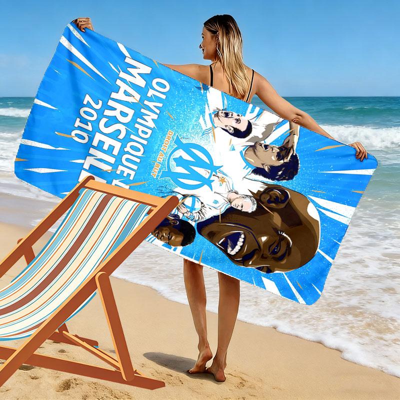 l'Oheme Logo Print Beach Towel, Large Soft Quick Dry Towel for Beach Camping Swimming