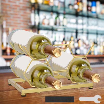 Small Wine Racks Countertop 5 Bottle Capacity Metal Wine Bottle Holder Tabletop Wine Rack for Cabinet,Pantry,Wine Bottle Storage